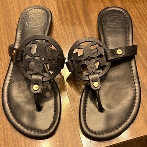 Tory Burch Black Cutout Leather Sandals